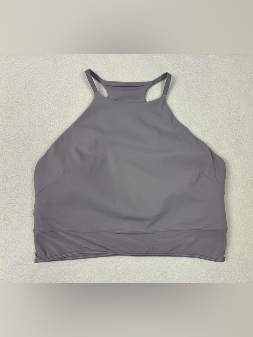 Lululemon Nulu High-Neck Mesh-Hem Tank Top Mauve Gray Sz XL